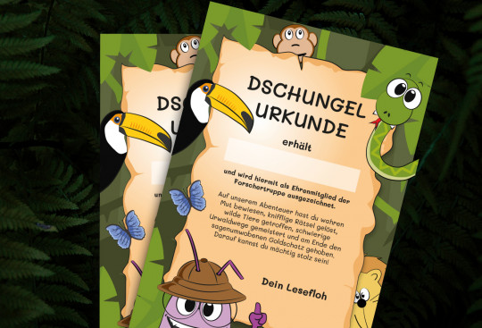 Dschungel-Urkunden von Lesefloh.de